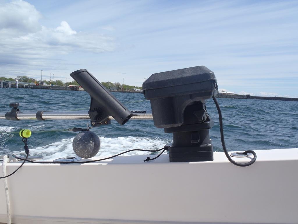 The downrigger got the skirted lure down to the required depth © Gary Brown